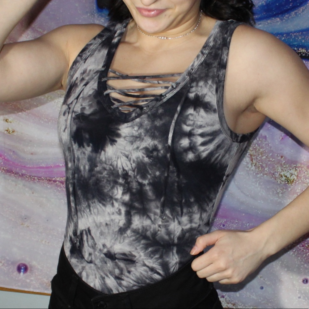 Black & Grey tye die tank top